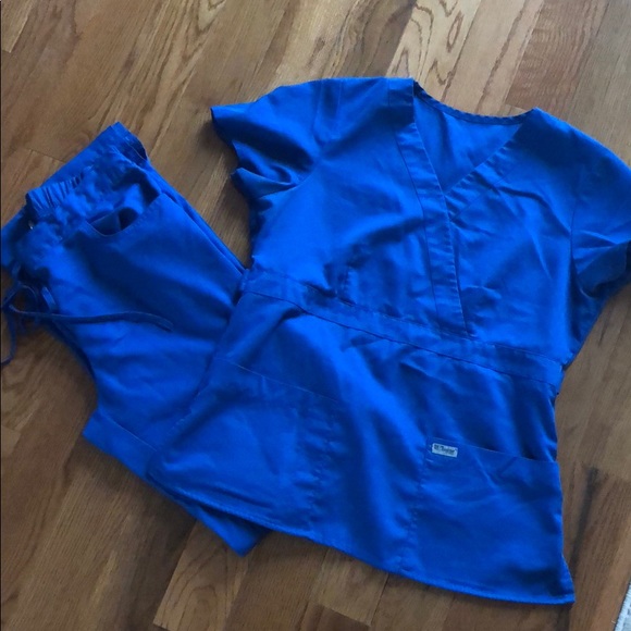 Grey S Anatomy Royal Blue Scrub Set